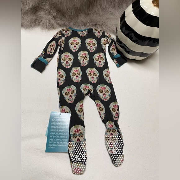 kickee Pants Día de los muertos zipper footie - Picture 2 of 2